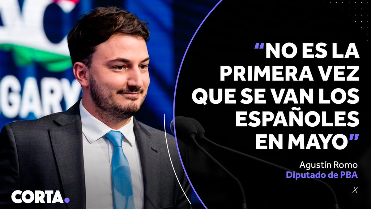 somoscorta's tweet photo. El comentario del diputado de la provincia de Buenos Aires Agustín Romo después de que el Gobierno de España retirará de manera permanente a su embajadora en Argentina.
