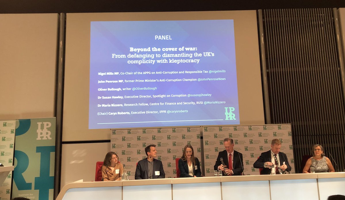 Jem Mills-Sheehy (@millssheehy) on Twitter photo Great to join <a href="/IPPR/">IPPR</a> today at their conference on turning Britain into the anti-corruption capital of the world
Stellar 1st panel on dismantling the UK’s complicity with kleptocracy with <a href="/MariaNizzero/">Maria Nizzero</a> <a href="/JohnPenroseNews/">John Penrose</a> <a href="/nigelmills/">Nigel Mills</a> <a href="/OliverBullough/">Oliver Bullough</a> & <a href="/carysroberts/">Carys Roberts</a> #anticorruption Great to join <a href="/IPPR/">IPPR</a> today at their conference on turning Britain into the anti-corruption capital of the world
Stellar 1st panel on dismantling the UK’s complicity with kleptocracy with <a href="/MariaNizzero/">Maria Nizzero</a> <a href="/JohnPenroseNews/">John Penrose</a> <a href="/nigelmills/">Nigel Mills</a> <a href="/OliverBullough/">Oliver Bullough</a> & <a href="/carysroberts/">Carys Roberts</a> #anticorruption