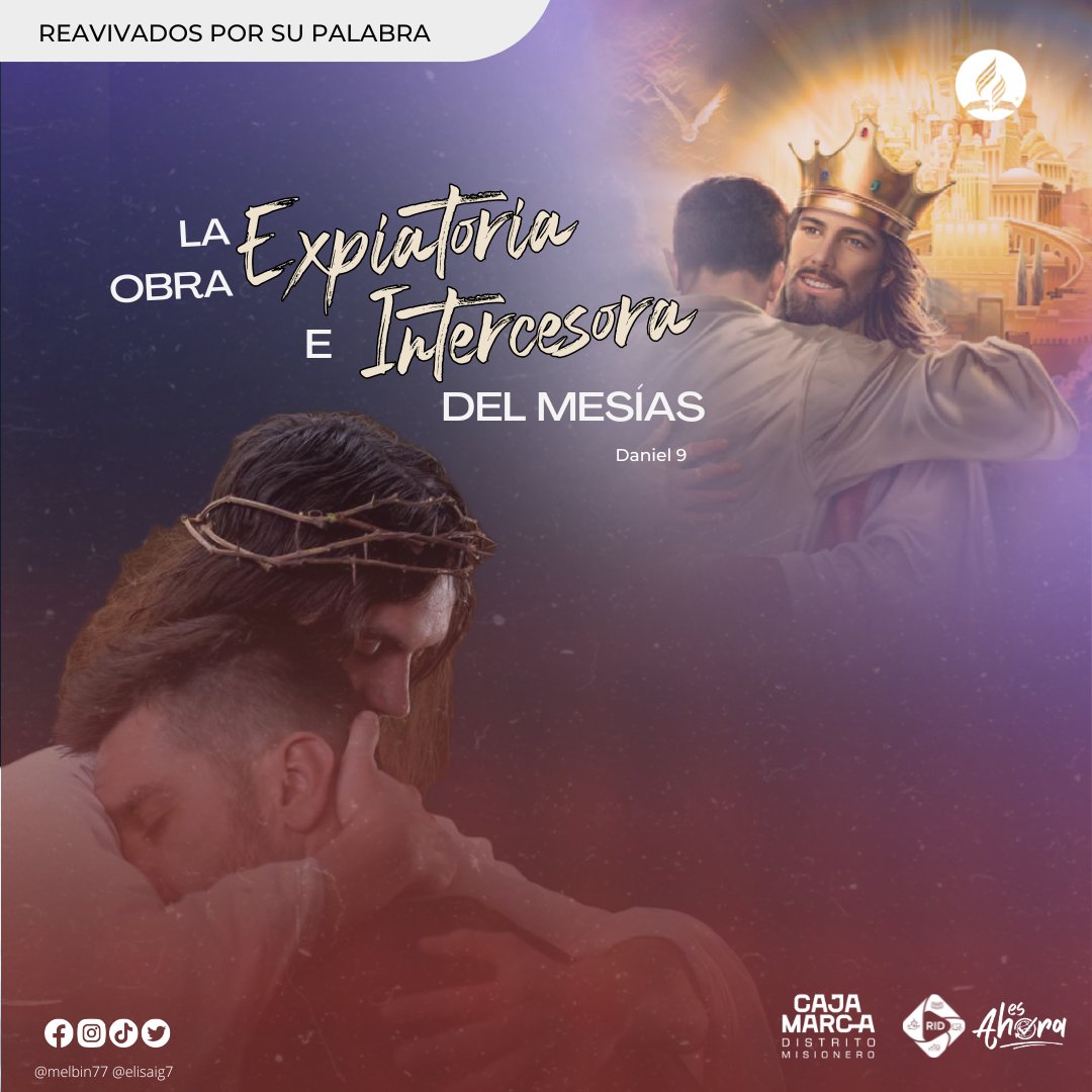 Melbin77's tweet photo. #Dan9 expone el triunfo de la obra expiatoria e intercesora del Mesías. Se le muestra que toda la victoria y triunfo futuros del pueblo de Dios dependen única y exclusivamente del triunfo logrado por el Mesías con su muerte y ministerio a favor del pecador (9:27).
#PrimeroDios https://t.co/It82adsv0N