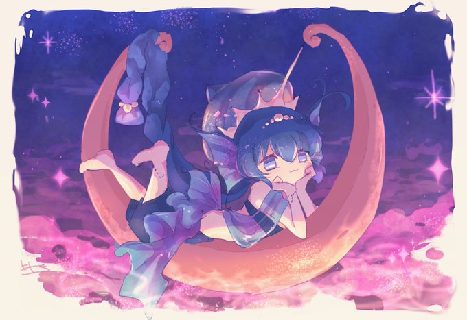 「blue eyes moon」 illustration images(Latest)