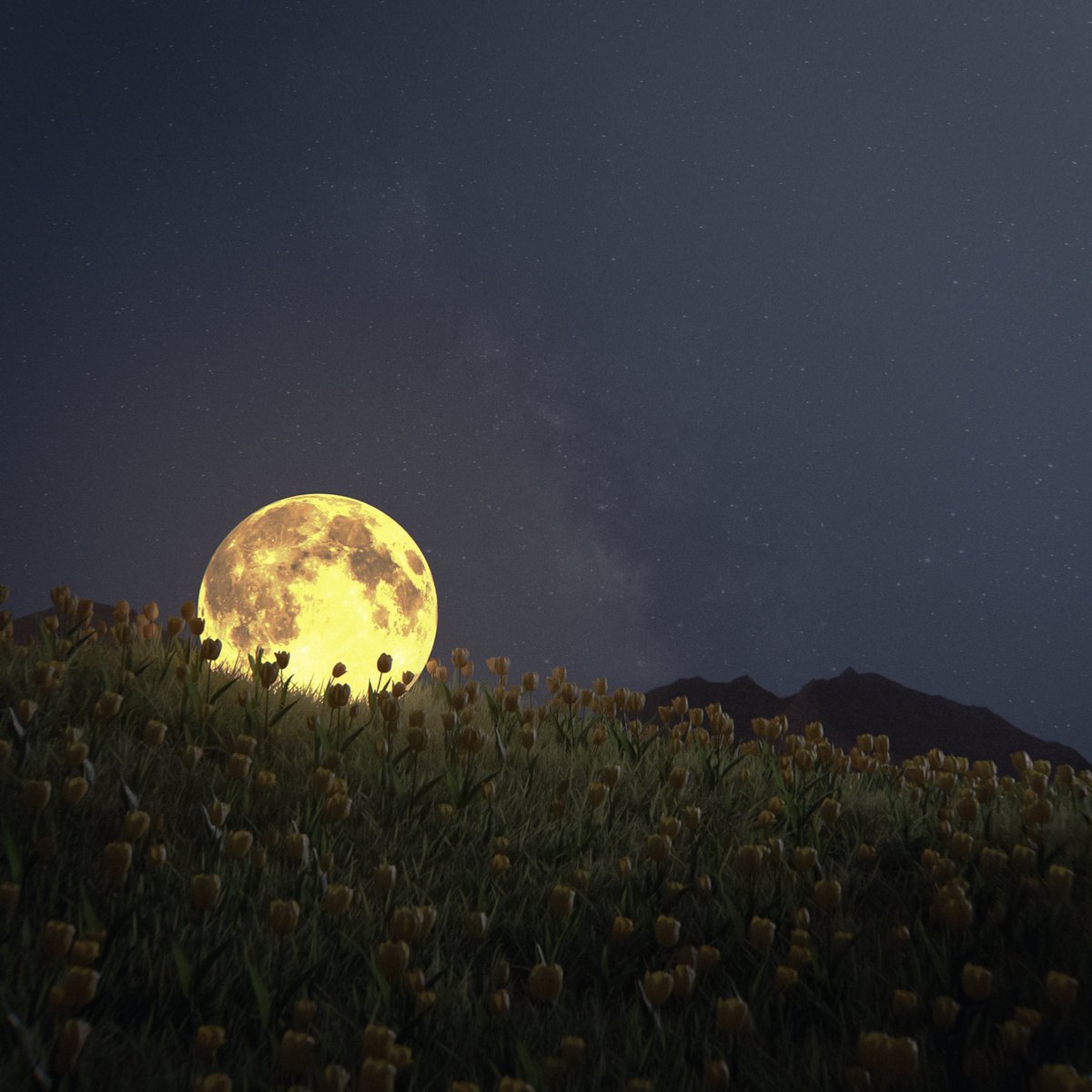EricBressan's tweet photo. Every now and then the Moon likes to lie down on the earth 🌍
#octanerender #c4d #madewithgsg #maxonvfx #otoy #octane #render #3dartwork #moon #tulips https://t.co/Kr3TJgb9h1