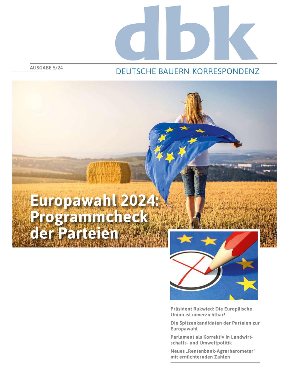 In der dbk gibt's jetzt den #Programmcheck d. Parteien zur #Europawahl - einfach dbk-App herunterladen + mit @Bauern_Verband Mitgliedernummer unter Coupons freischalten. Und👉bit.ly/3KaYlUJ steht, was die Landwirtschaft von den Parteien zu erwarten hat.