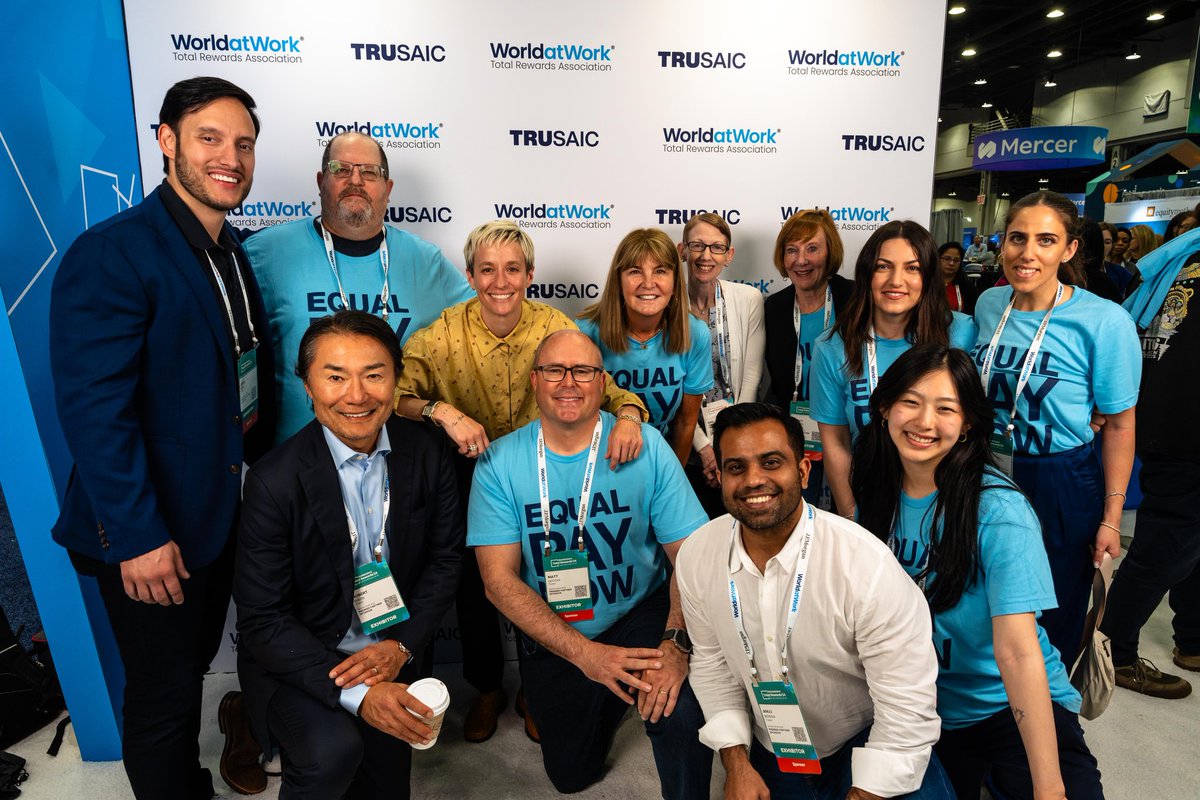 trusaic's tweet image. Booth #302 at #TotalRewards24 was the place to be! Thank you to everyone who came by to hang out and meet with our Chief Equality Officer and soccer legend Megan Rapinoe. Come by to get a Trusaic branded soccer ball, as well as other swag. #payequity