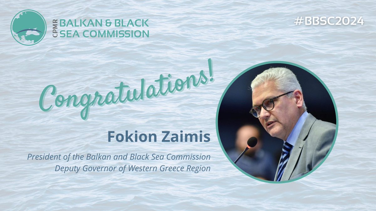 👏 Congratulations on your election as @BBSC_CPMR President for the 2024-2026 period❗️ 'The #Balkan #BlackSea region offers us a wide range of cooperation opportunities. However 𝗮𝗹𝗹 BBSC members need to be actively involved in 𝗼𝘂𝗿 joint effort', stated Mr Zaimis @pde_rwg 🇬🇷