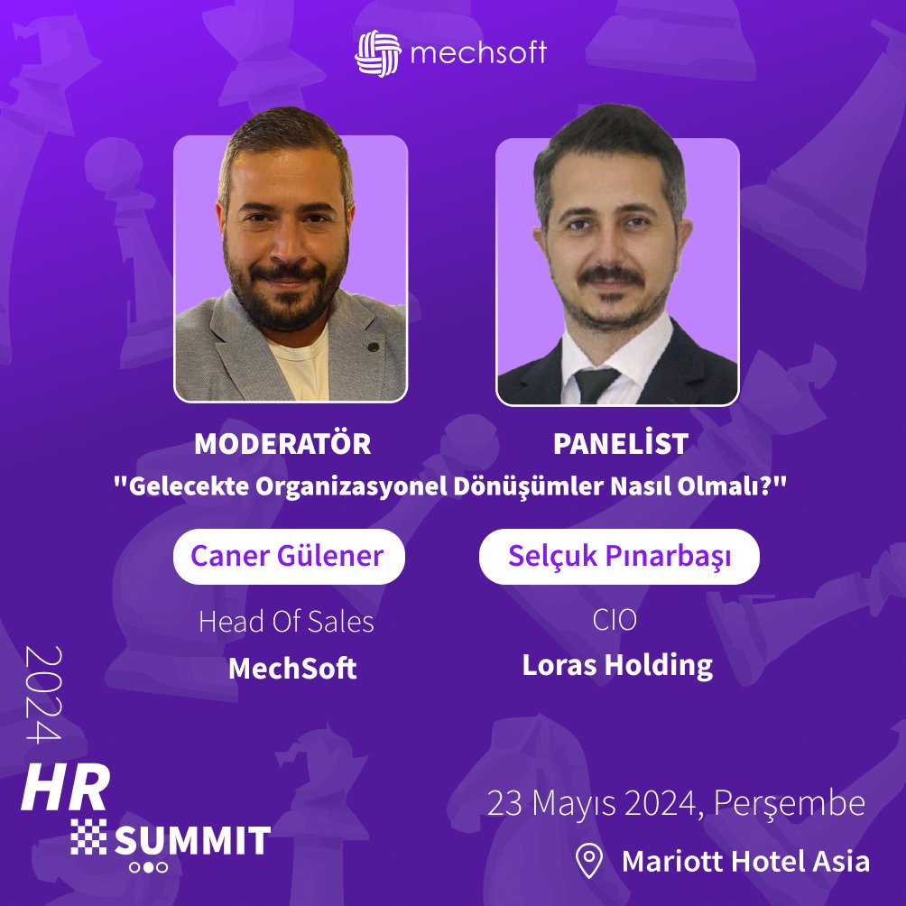 lorasholding's tweet photo. ⏳ HR Summit 2024 İçin Geri Sayım Devam Ediyor! 🚀
23 Mayıs Perşembe günü HR Summit’24  “Gelecekte Organizasyonel Dönüşümler Nasıl Olmalı?” konulu oturum MechSoft Head Of Sales Caner Gülener’in moderatörlüğünde Loras Holding CIO Selçuk PINARBAŞI ile gerçekleşecek. https://t.co/nrFBQBAEsh