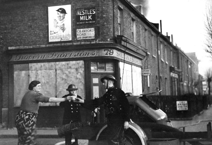 It's #InternationalTeaDay &amp; we're looking back to a simple act during #WWII. When a grateful Camberwell resident offered warming cups of tea to these Auxiliary Service firefighters in 1941, likely having a positive impact on their day. What positive thing could you do today?