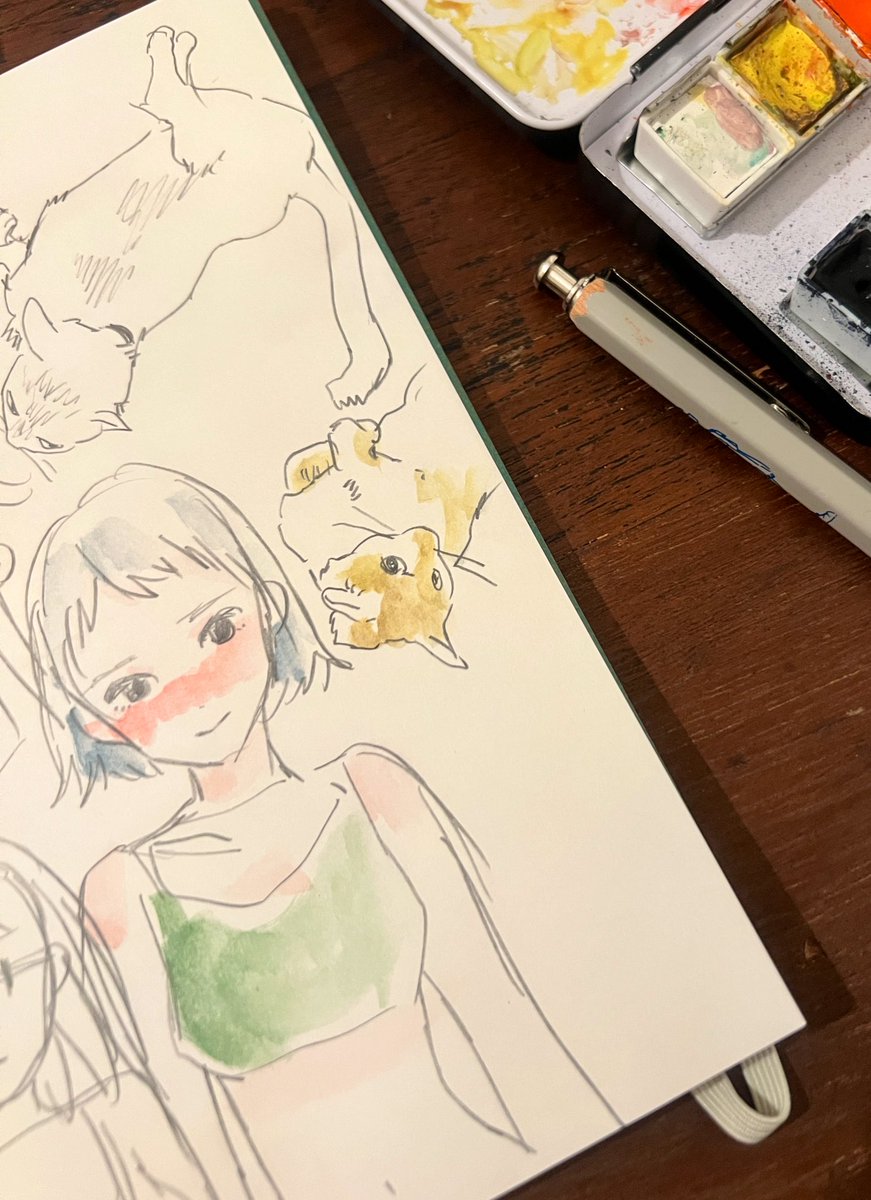 「北星鉛筆さんの大人の鉛筆で猫ちゃんスピードドローイング(猫が動く前に見て描くやつ」|ゆののイラスト