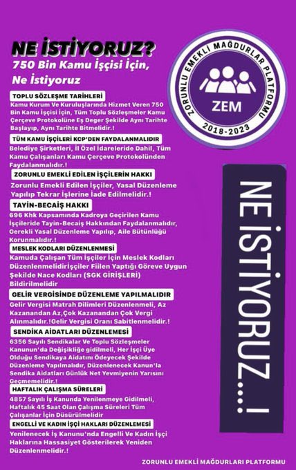 750 Bin Kamu İşçisi istekleri dikkate alınmalıdır.