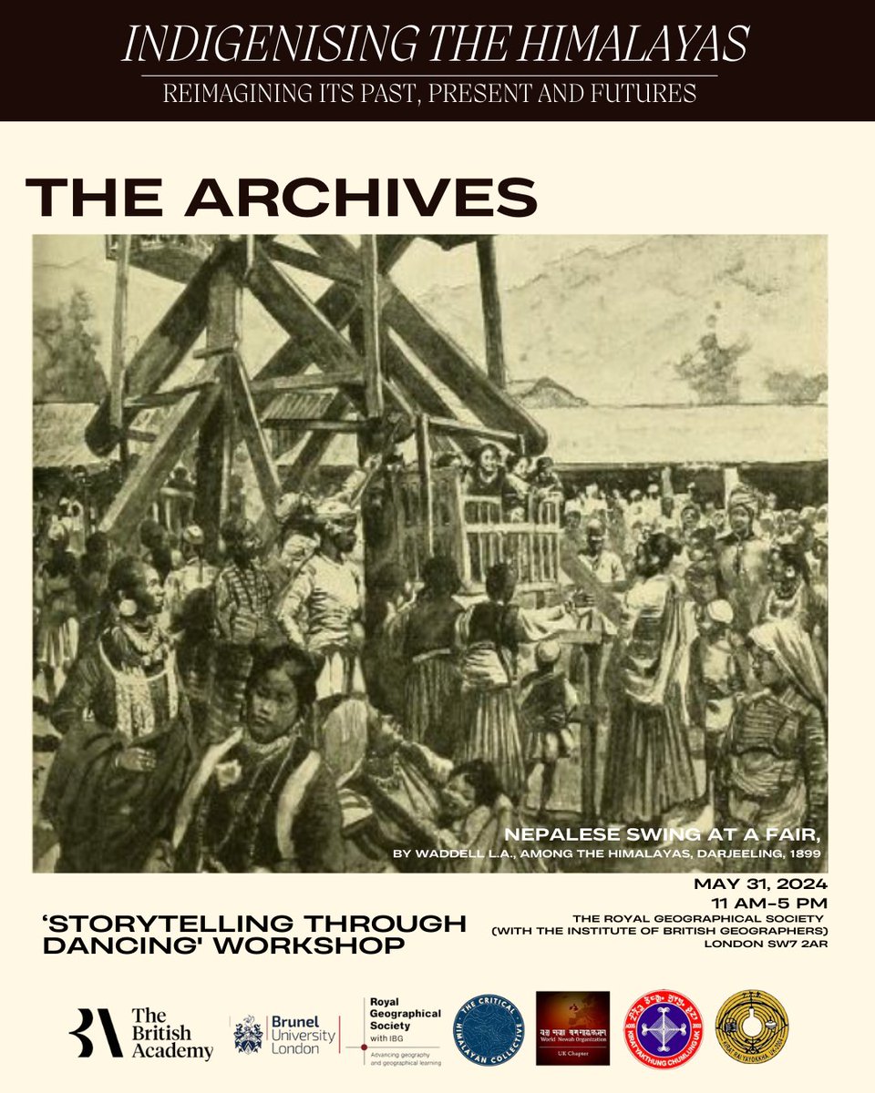 crhcollective's tweet photo. Archives are a key part of the ‘Storytelling through Dancing’ workshop of #IndigenisingTheHimalayas project on 31st May at @RGS_IBG, where the audiences can directly engage with the displayed archival materials from #Nepal #Sikkim #Darjeeling @rairohini06 https://t.co/U7sJuCKT6k
