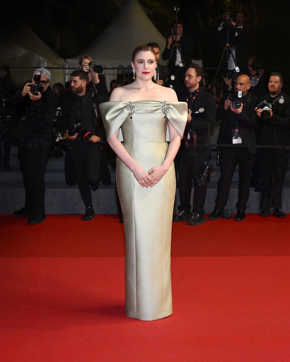 Greta Gerwig in #Prada while attending The Shrouds red carpet during the 77th annual Cannes Film Festival. #PradaPeople #Cannes2024