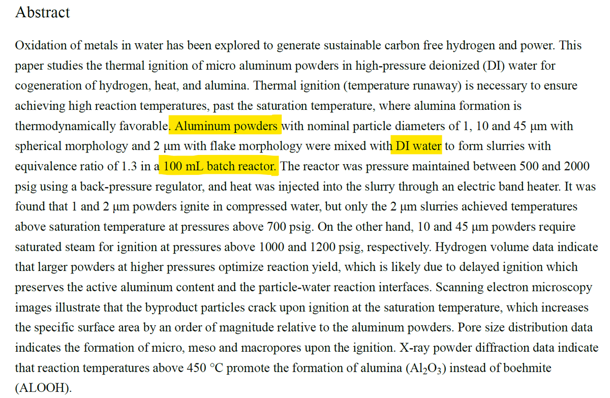 KeithDPatch's tweet photo. 3/
🇨🇦 #GHPower is pre-seed, & claims their process will produce high-grade alumina for LEDs, etc. from waste aluminum. NO offtake agreements, etc.
They have a 2024May batch reactor lab results paper with pure aluminum, yet claim TRL7 & revenue generation/free cash flow in 2024Q3! https://t.co/TSj1t7TLxi