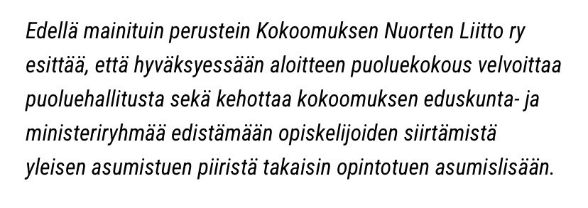 Näin se koulutuskusetus edistyy.

Kokoomus, kokoomusnuoret ja kokoomusopiskelijat lupasivat kahdeksan (8) päivää ennen ennakkoäänestyksen alkamista, ettei puolue siirrä opiskelijoita pois asumistuelta.

Kokoomusnuoret nyt: