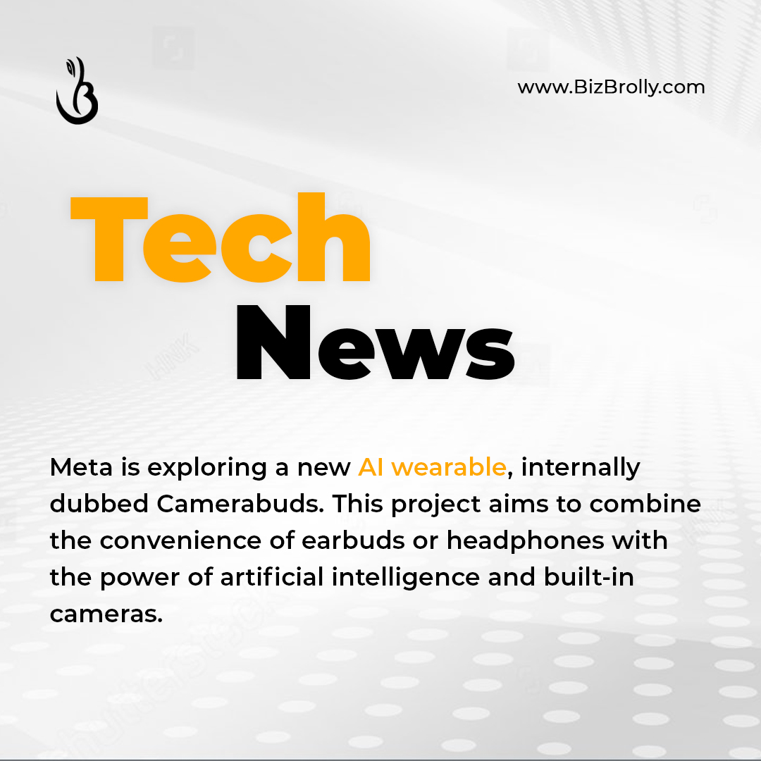 🚀 Exciting news from #Meta! They're pushing the boundaries of innovation with their latest project, Camerabuds. Imagine the seamless integration of advanced AI, the convenience of earbuds or headphones, and the functionality of built-in cameras—all in one sleek wearable.