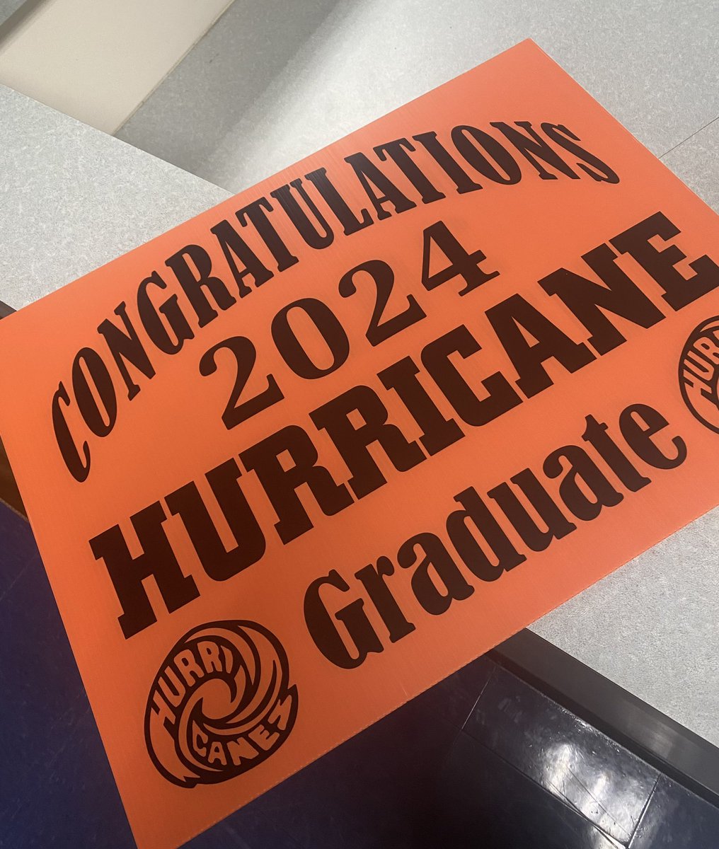 Class of 2024, grad signs are coming your way this afternoon! 🧡🖤 #gradsignblitz <a href="/WHSCane/">Wilmington HS</a>