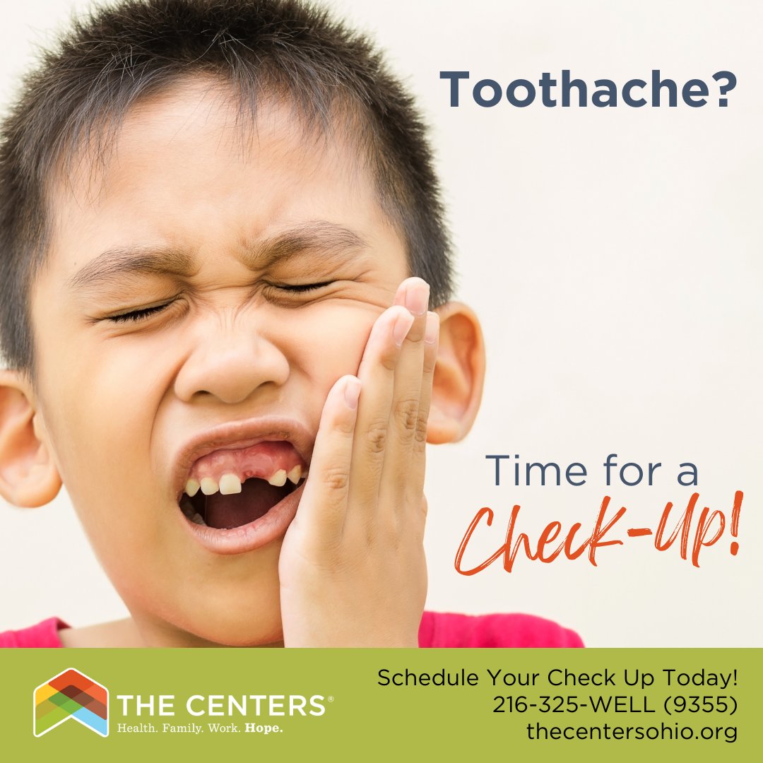 Don’t let a toothache ruin your day! Get in for an appointment right away by calling 216-325-WELL (9355). The Centers Dental Clinic provides: 🦷 Dental Exams & Digital X-Rays 🦷 Cleanings 🦷 Fillings 🦷 Tooth Extractions