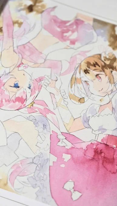 コミティア新刊できました。今回初めて本で高彩度印刷試してみたのですが、かなり良い色が出たと思います。A4/36P/23illustrations#COMITIA148 #透明水彩 #アナログ絵 
