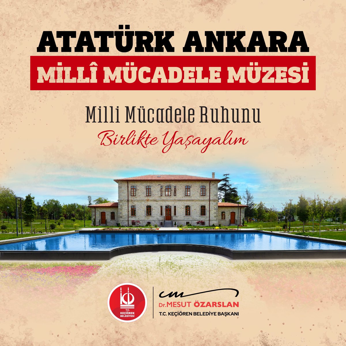 Tarihle buluşalım, Milli Mücadele Ruhunu birlikte yaşayalım. Atatürk Ankara Milli Mücadele Müzemiz tüm halkımıza ücretsizdir.