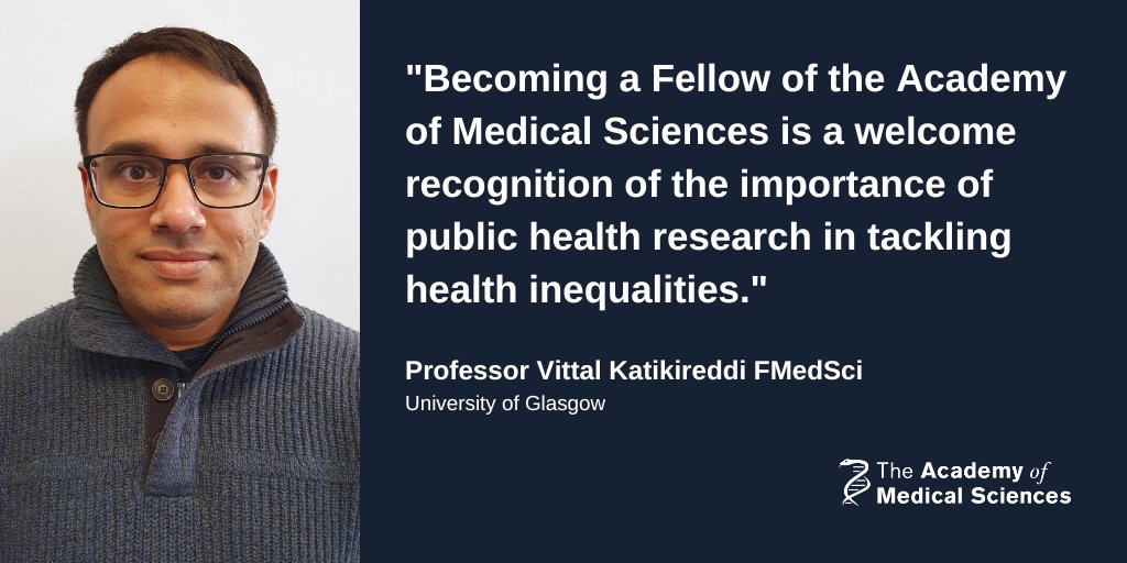 Our new Fellow Professor Vittal Katikireddi FMedSci, Professor of Public Health and Health Inequalities <a href="/UofGlasgow/">University of Glasgow</a>, is focusing his research on the development and application of evidence to inform public health policy.

Read more about our new Fellows: ow.ly/ht9j50ROs7k