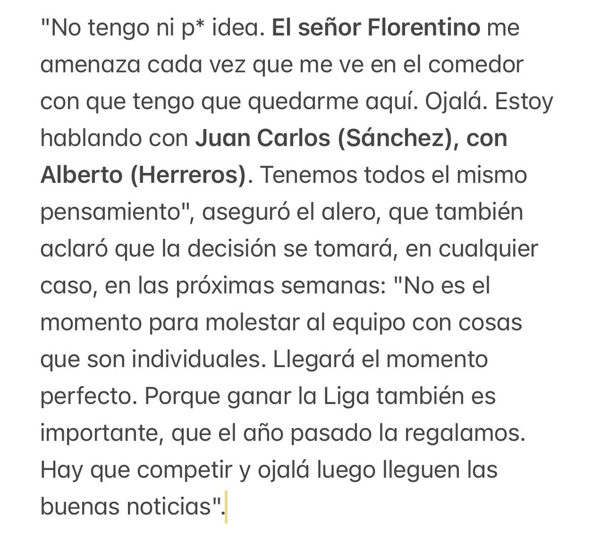 Declaraciones de @mariohezonja sobre su futuro: “No tengo ni p* idea”