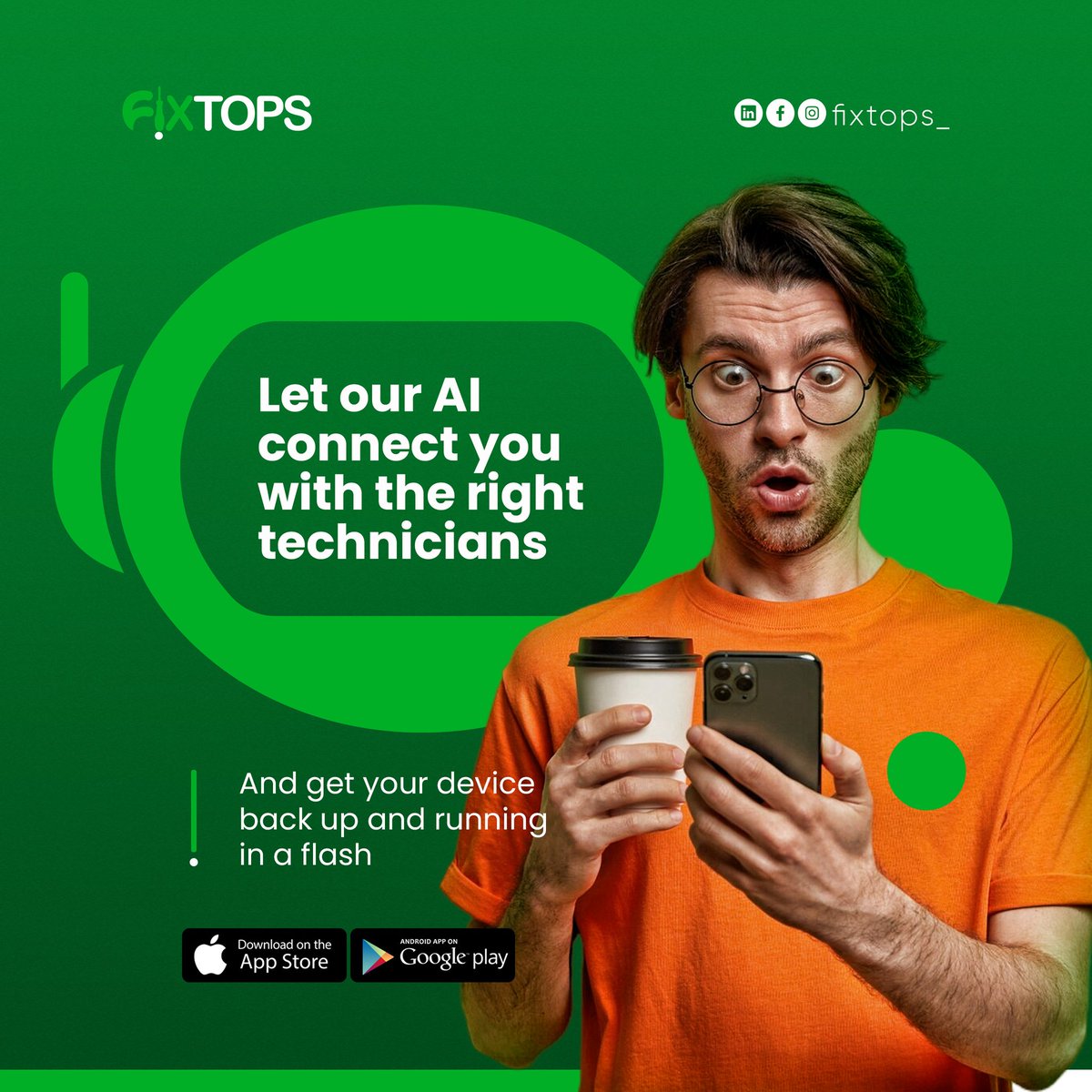 FixtopsMobile's tweet image. Book for a repair at the comfort of your house let Fixtops AI connect you to vetted technicians.

Visit fixtops.com to get started
.
.
.
fixtops AI coming soon... #Fixtops2.0 #AIRepair #FixtopsAI #CustomerFirst #TechSupport
#FixtopsAI #AIDriven #RepairSolutions