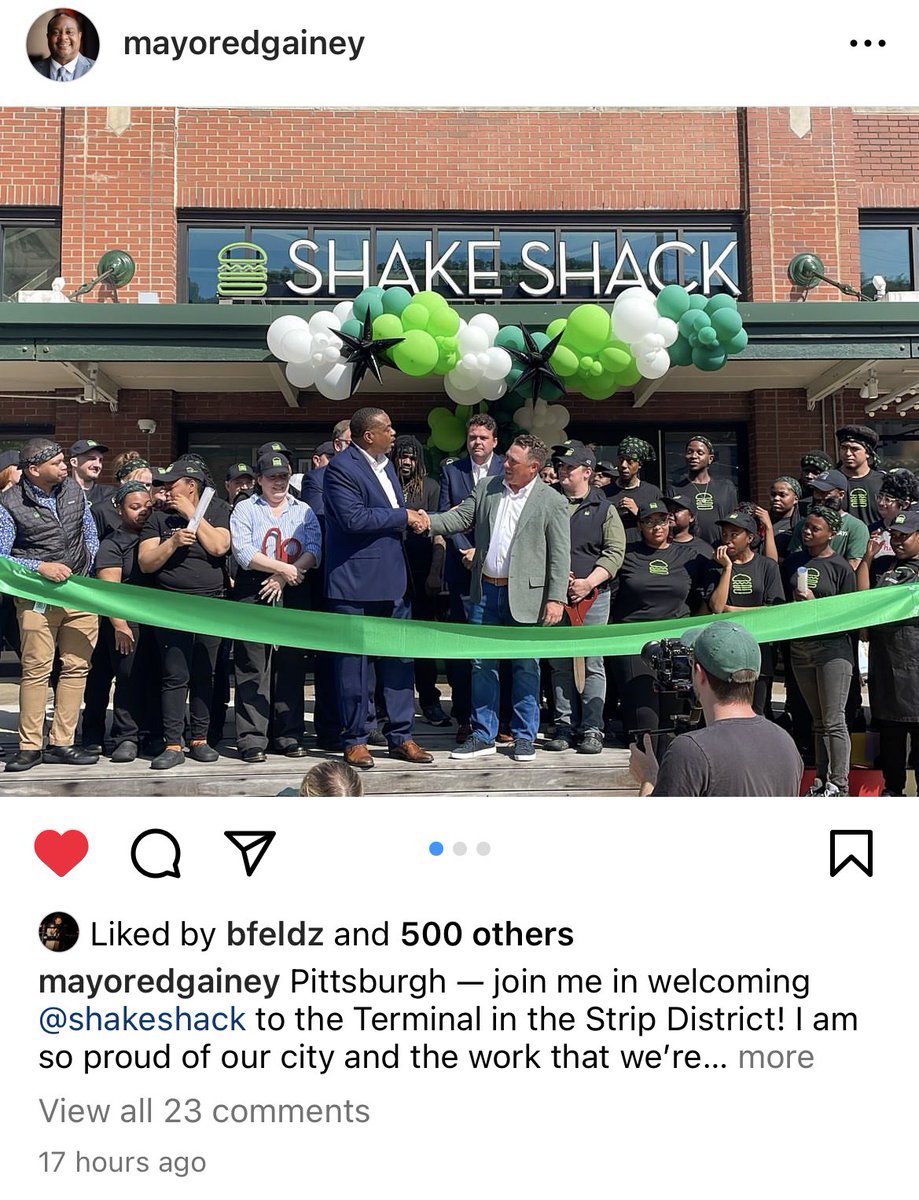 Pittsburgh got its first Shake Shack and the Mayor attended the grand opening like it was a new hospital