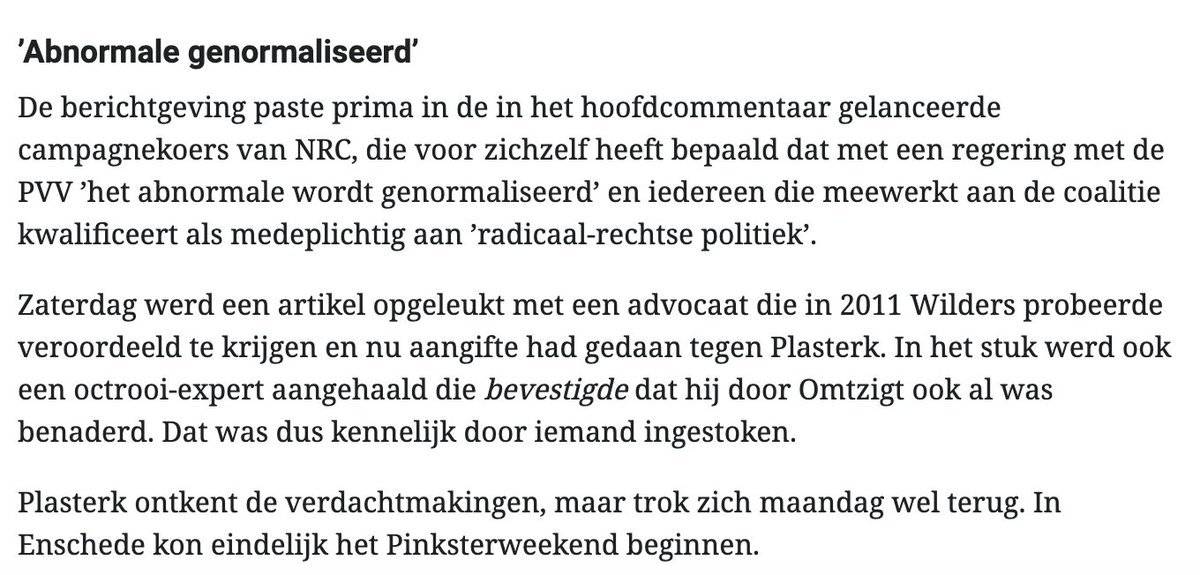 Ik kan me niet herinneren dat ik ooit een ongeloofwaardiger, hypocrieter en doorzichtiger verwijt heb gelezen dan deze waar Wouter de Winther (Telegraaf) de NRC campagne journalistiek verwijt.