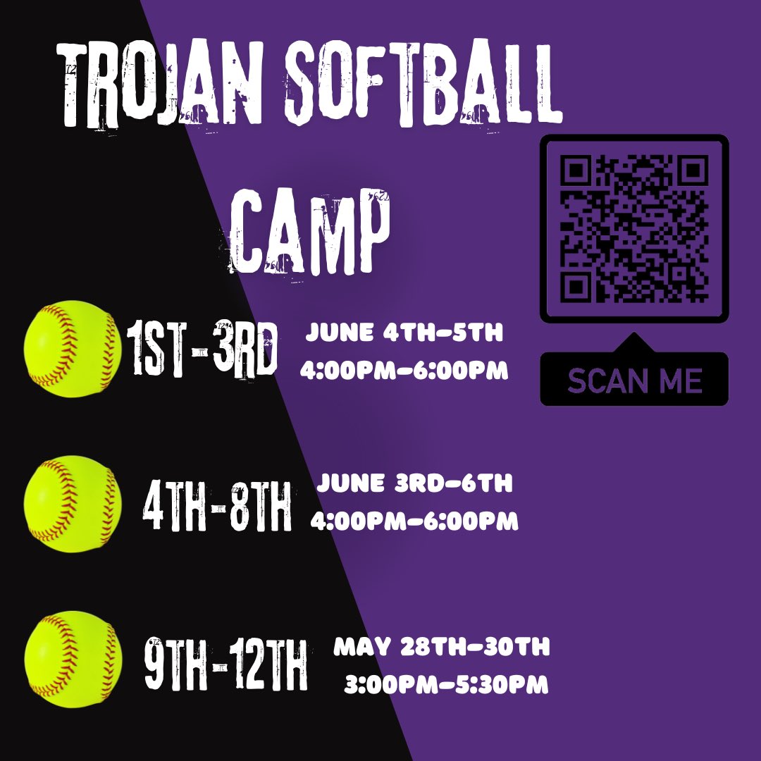 High school softball ladies camp is a week from today!  Get signed up!
#Whoiswilling #TNT