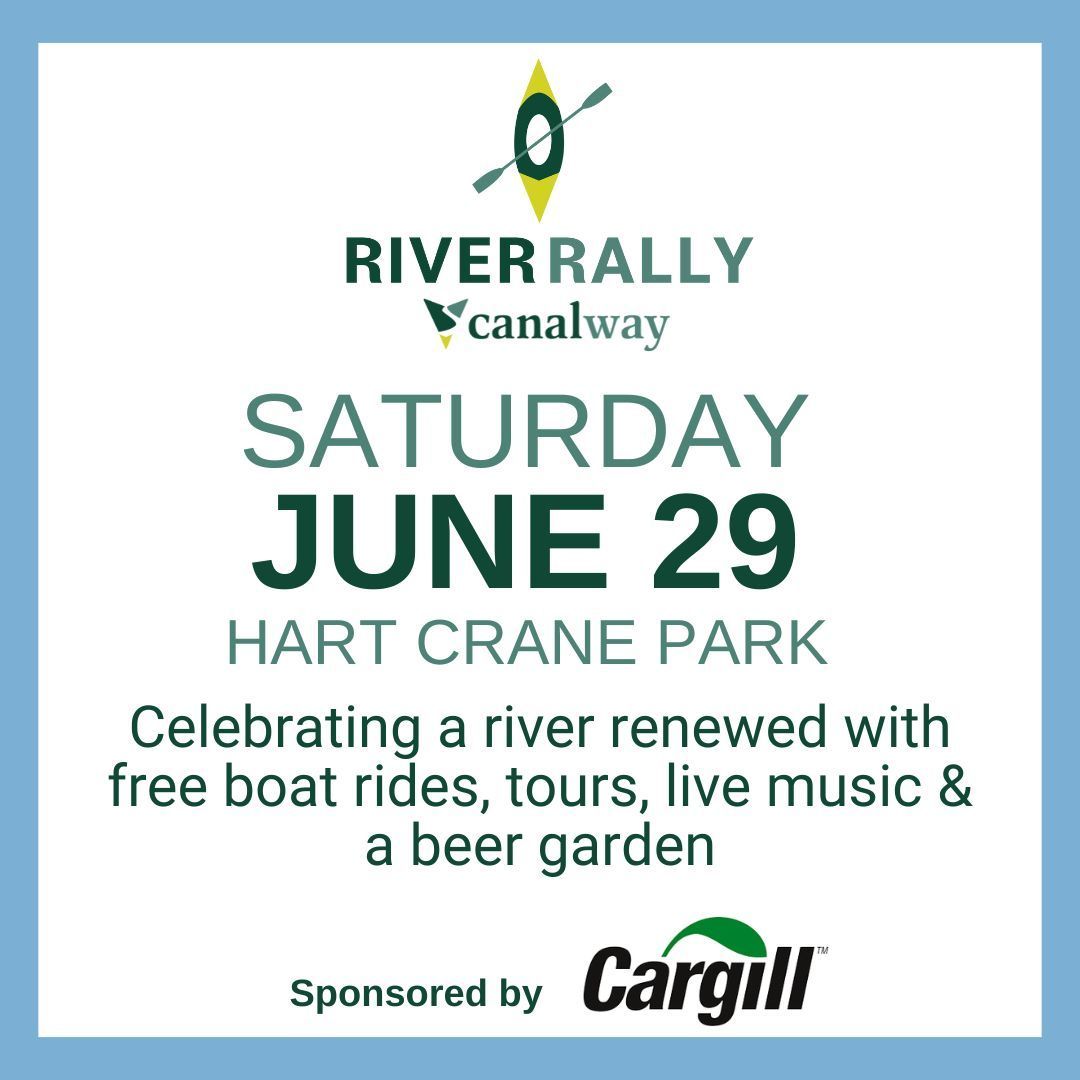 Save the date for River Rally on June 29th! This free community festival celebrates the recovery of the Cuyahoga River with FREE kayak tours, bike tours, boat rides, live music, plus  a beer garden and more along the Cuyahoga River at Hart Crane Park.