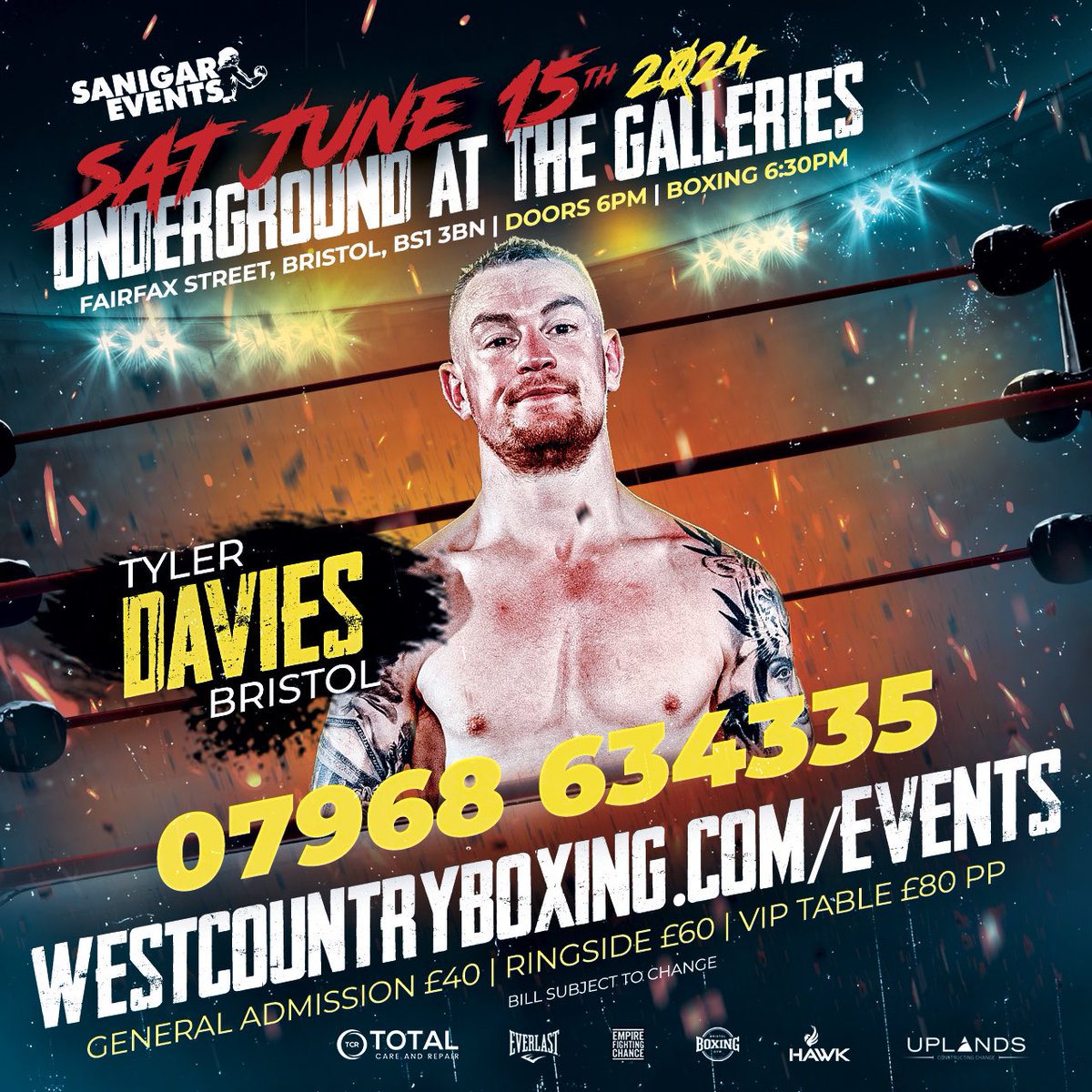 Forged from the famous @smeltersboxing production line Logan Dorrington and Tyler Davies are both back in action on June 15th Underground at the Galleries 💥🥊 Tickets on sale now westcountryboxingevents.com/underground-at…