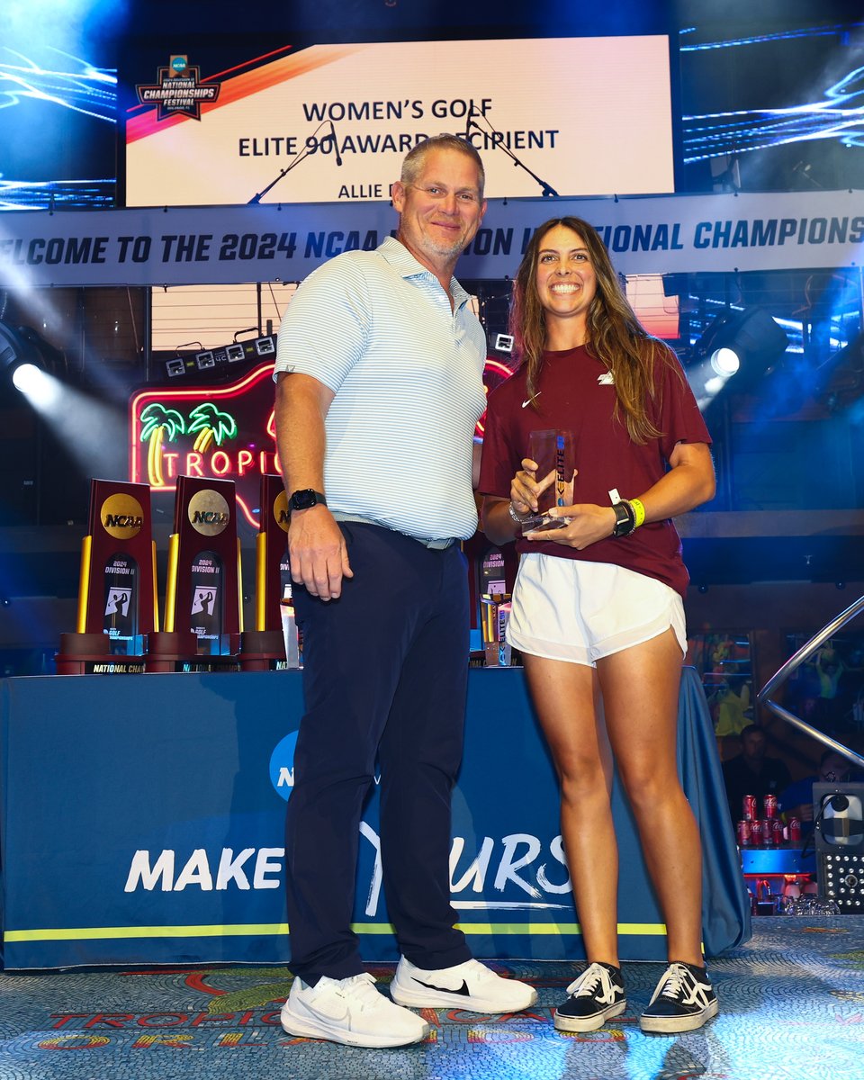 Congratulations to Allie Bianchi on winning the #Elite90 award for @NCAADII Women's Golf!

📚 4.0
💼 Finance
⛳️ @ReddieGolf 

#D2WGolf