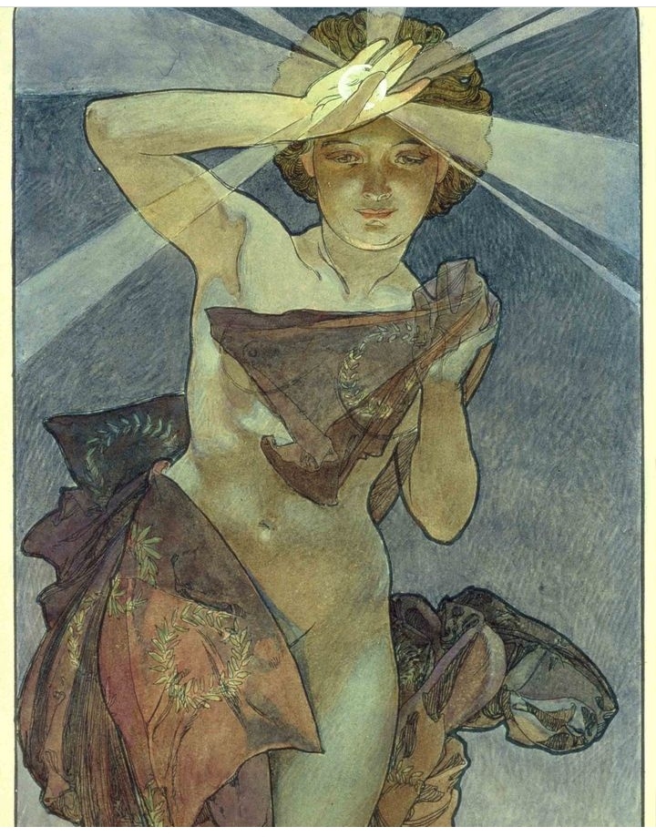 'Morning Star' by Alphonse Mucha, 1902 #AlphonseMucha #painting #artnouveau