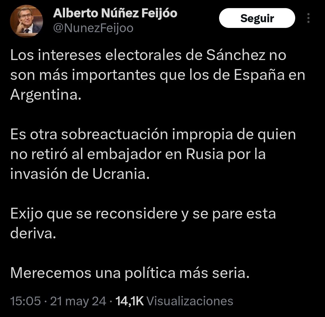 Entre España y la internacional ultraderechista, Feijóo siempre elige la ultraderecha.