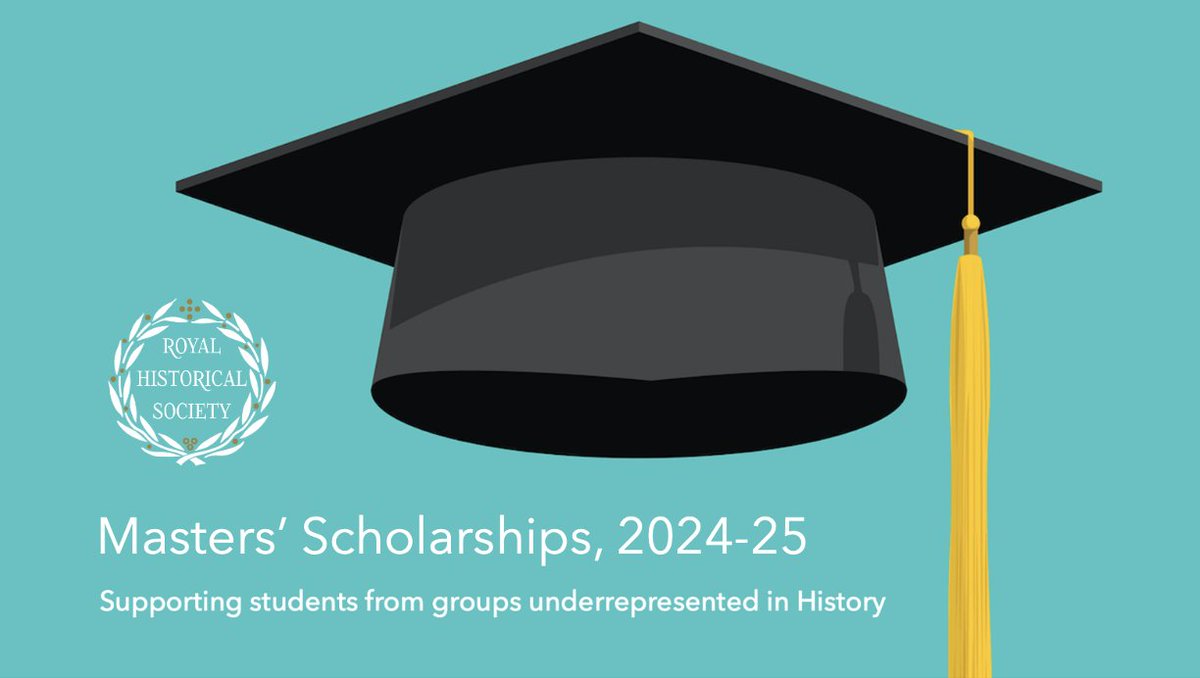 .@RoyalHistSoc is pleased to open calls for its Masters' Scholarships programme, 2024-25 bit.ly/4bJs8je This year the Society offers 8 Scholarships of £5,000 each to students from groups underrepresented in #History in UK HE. Closing date: 23 June #twitterstorians 1/2