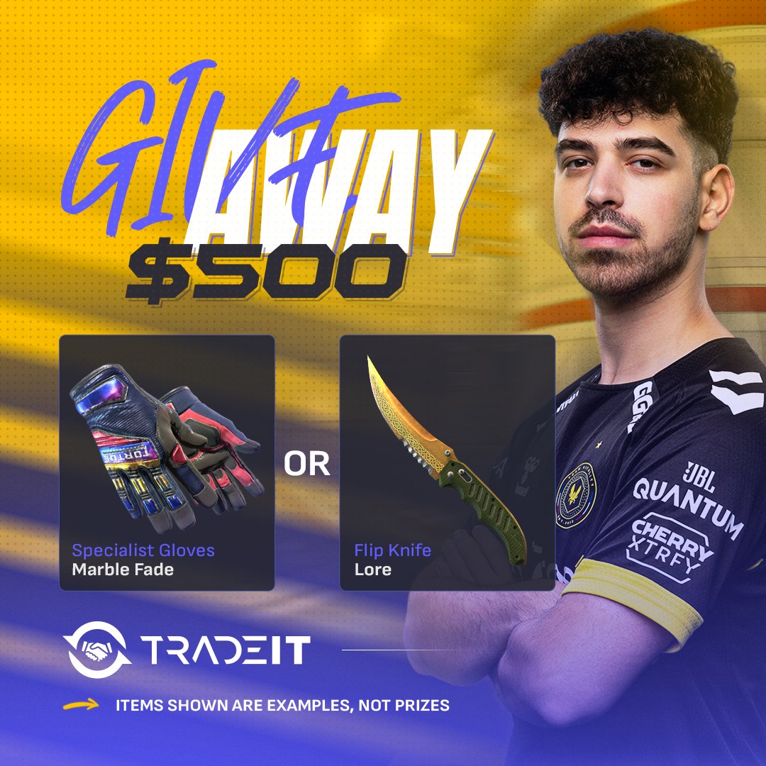 GIVEAWAY with <a href="/tradeit_gg/">Tradeit</a> 🔥 Try to win a 500$ balance &amp; to participate:

✅ Follow <a href="/tradeit_gg/">Tradeit</a> &amp; <a href="/SpinxCS2/">Spinx</a>
✅ Like &amp; RT this post

Ends on 28/05, good luck! #TradeitPartner