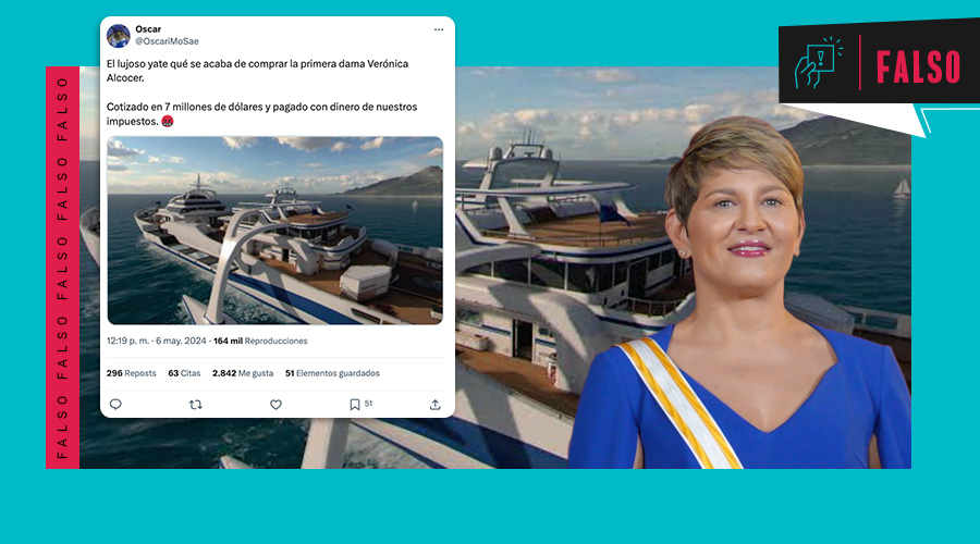 Colcheck's tweet photo. #Falso🧐Circula una publicación en la que se ve un yate, con la afirmación que este pertenece a la primera dama, Verónica Alcocer, y que fue pagado con los impuestos de los colombianos.

Esto es falso, se trata de un mapa del video juego 'Call of Duty'

👉https://t.co/7GH8XpdBYs https://t.co/MYz5nwCfP5