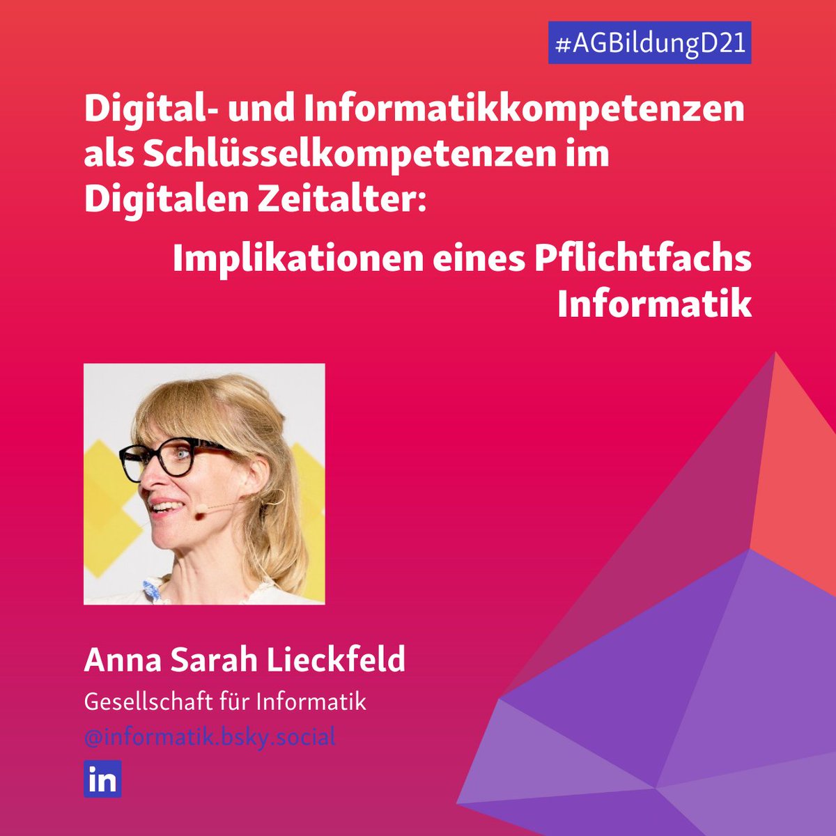 initiatived21's tweet image. Morgen bei der #AGBildungD21: #FutureSkills im Fokus: Die Arbeitswelt von morgen gestalten
Es geht um die Frage, wie wir unsere Schüler*innen schon heute auf die Arbeitswelt von morgen vorbereiten können und müssen.
Infos: initiatived21.de/veranstaltunge…
#twlz #BlueLZ