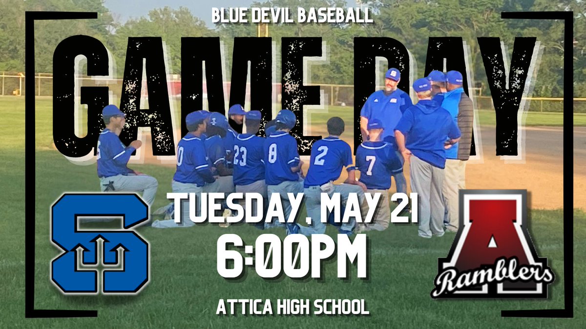Good Luck to the Blue Devil Baseball team tonight in their Regular Season Finale! ⚾️> Varsity Baseball 🆚> Attica ⏰> 6:00pm 📍> Attica Jr/Sr High School Go Blue Devils! @Shortridge @IPSAthletics