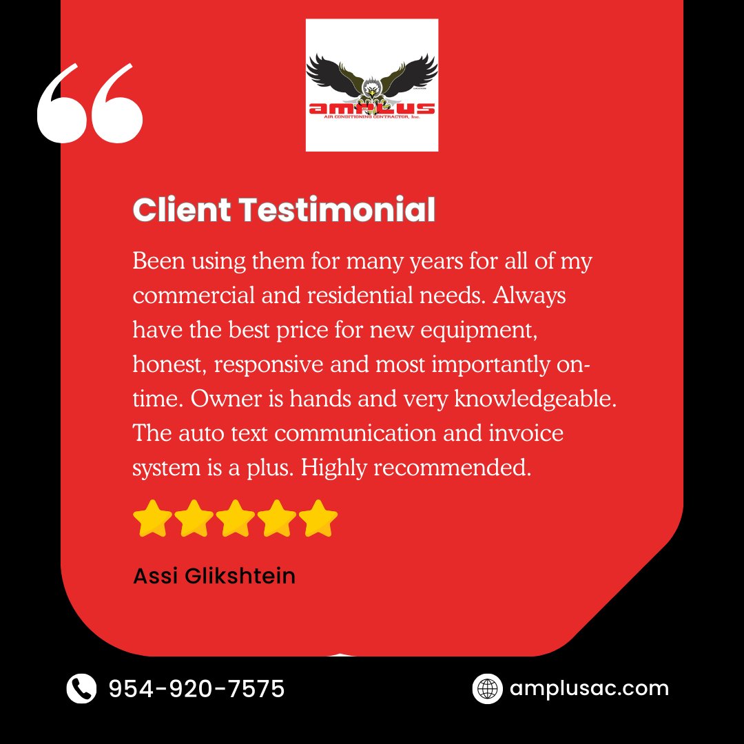 'Client Testimonial: Discover why our service exceeds expectations. Satisfaction guaranteed.'

#HVACSolutions #FloridaLiving #ComfortEverySeason #TopNotchServices #ElectricalServices #StayCool #HomeComfort #FloridaHVAC #ExpertTechnicians #CallNow #HVACexperts #EfficiencyMatters