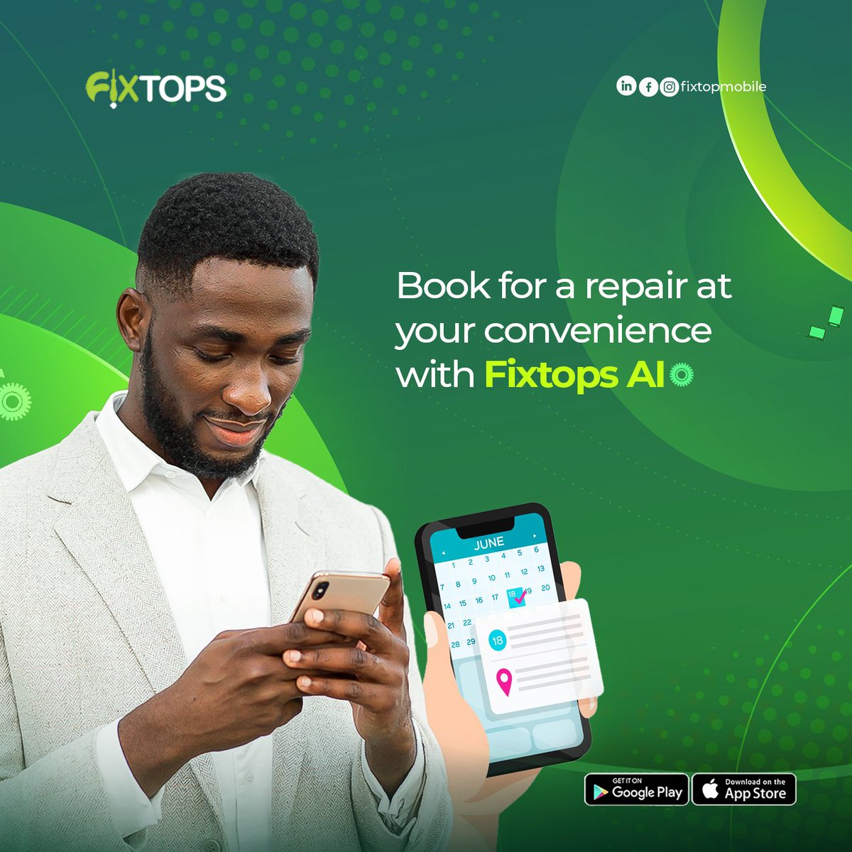 FixtopsNG's tweet image. Enjoy seamless repair at the comfort of your home with with Fixtops AI.

Visit fixtops.com to get started
.
.
.
fixtops AI coming soon... #Fixtops2.0 #AIRepair #FixtopsAI #CustomerFirst #TechSupport
#FixtopsAI #AIDriven #RepairSolutions