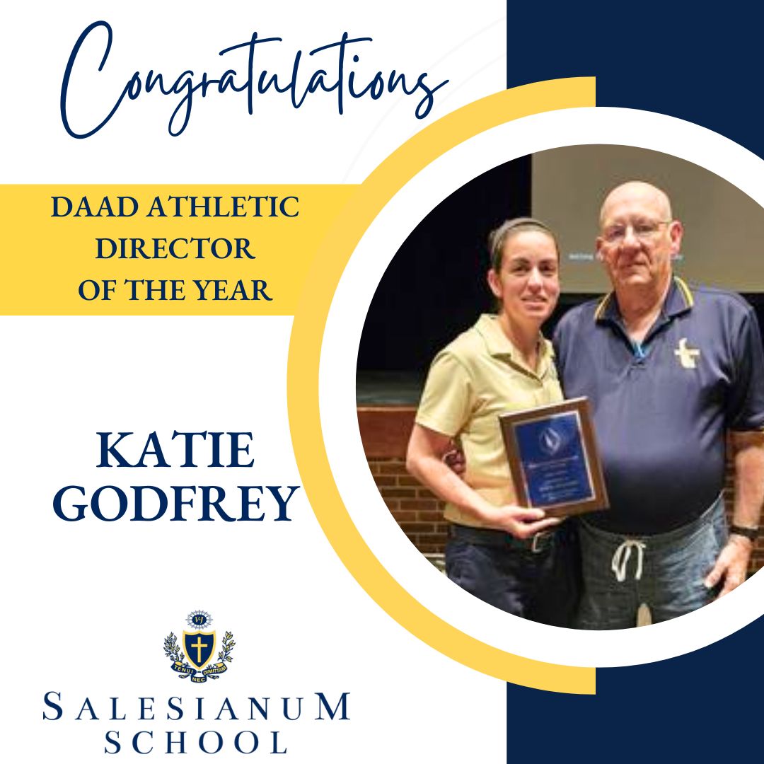 We are excited to announce that Katie Godfrey was selected by her peers as the Delaware Association of Athletic Directors (DAAD) Athletic Director of the Year! DAAD President and our former Athletic Director, Mike Hart '70, presented the prestigious award to her. This honor