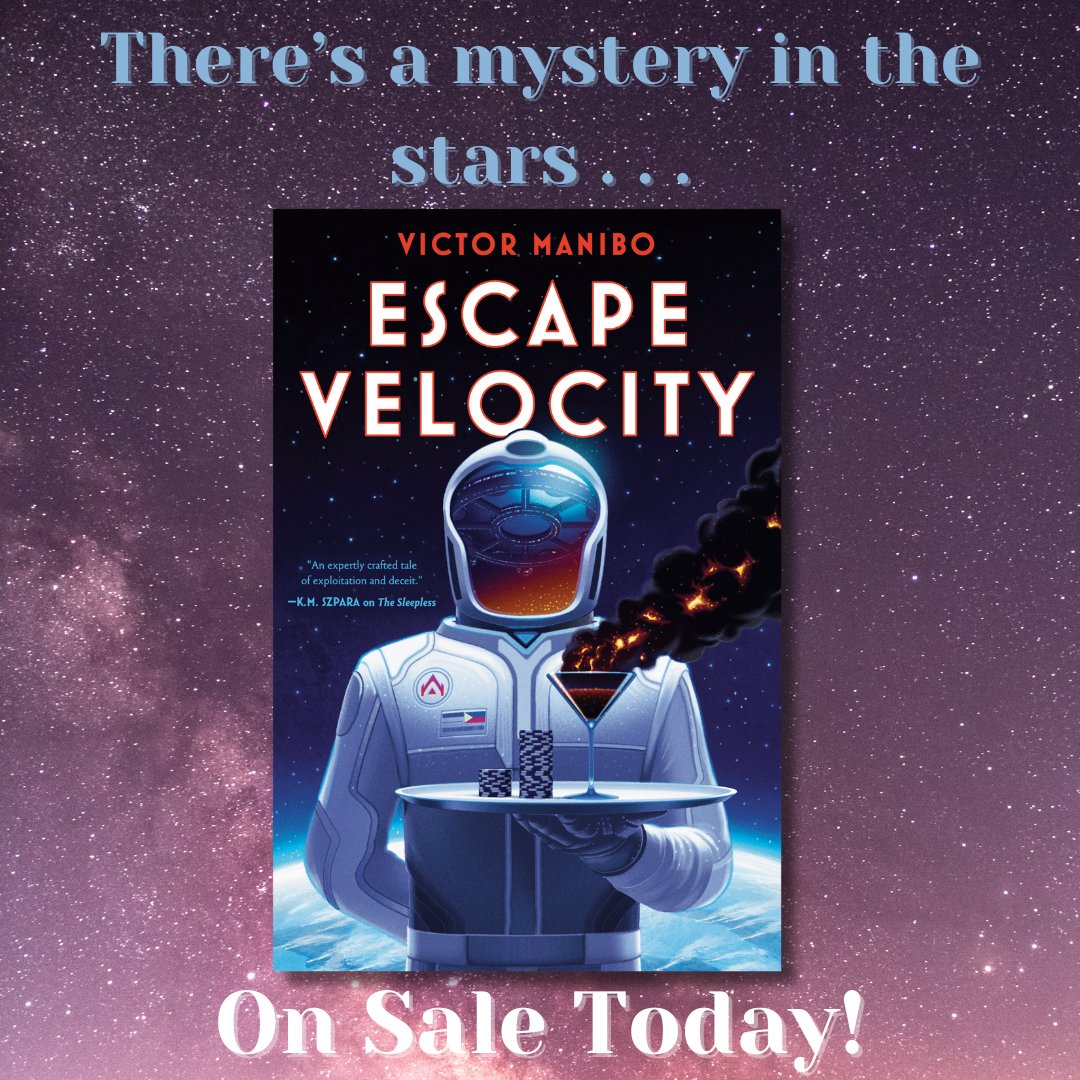 Happy (literal!) Launch Day to @VictorManibo's ESCAPE VELOCITY, rocketing to shelves today! Knives Out, Parasite, with a dash of The Secret History, come aboard the luxurious Space Habitat Altaire for the reunion of a lifetime . . . Buy your copy today! bookshop.org/p/books/escape…