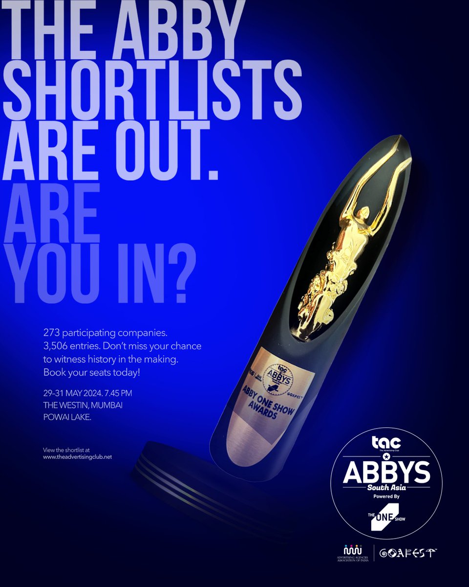 The ABBY 2024 shortlist is here, and the excitement is through the roof! 🌟 Secure your seat now for the ultimate media extravaganza and be part of the buzz!