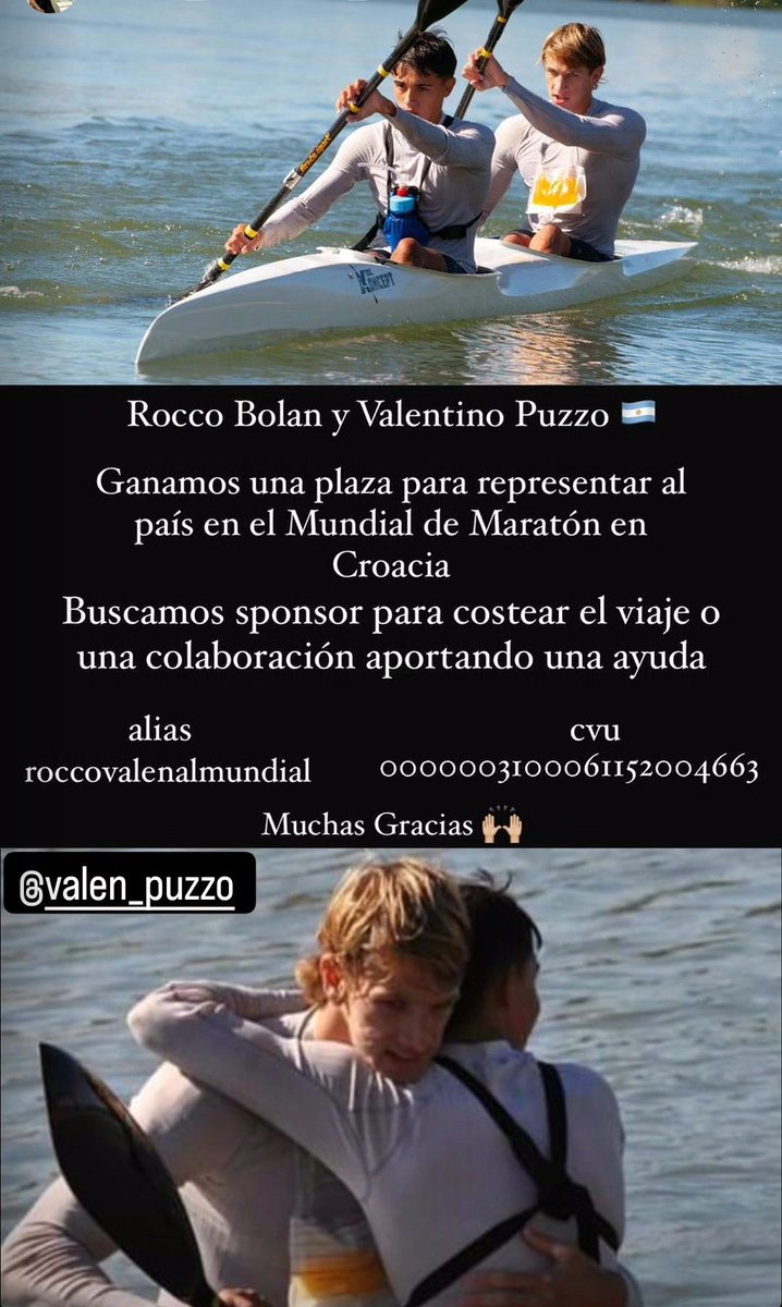 Gente!! Son amigos de mi hijo, ganaron un lugar para representar a la argentina en el mundial de Croacia ..necesitan la ayuda de todos para juntar la plata 🙏🙏
Se agradece compartir y si pueden colaborar...todo suma y es bienvenido