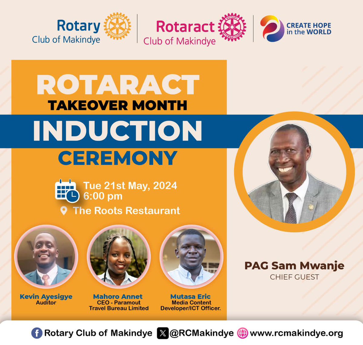 📌 The ROOTS RESTAURANT, Kafu Road, opposite DFCU bank. 🗒️ 21st May 2024 ⏰ : 6pm Meeting Type: 100% PHYSICAL Let's show up for our babies. Thanks alot mother club @RCMakindye