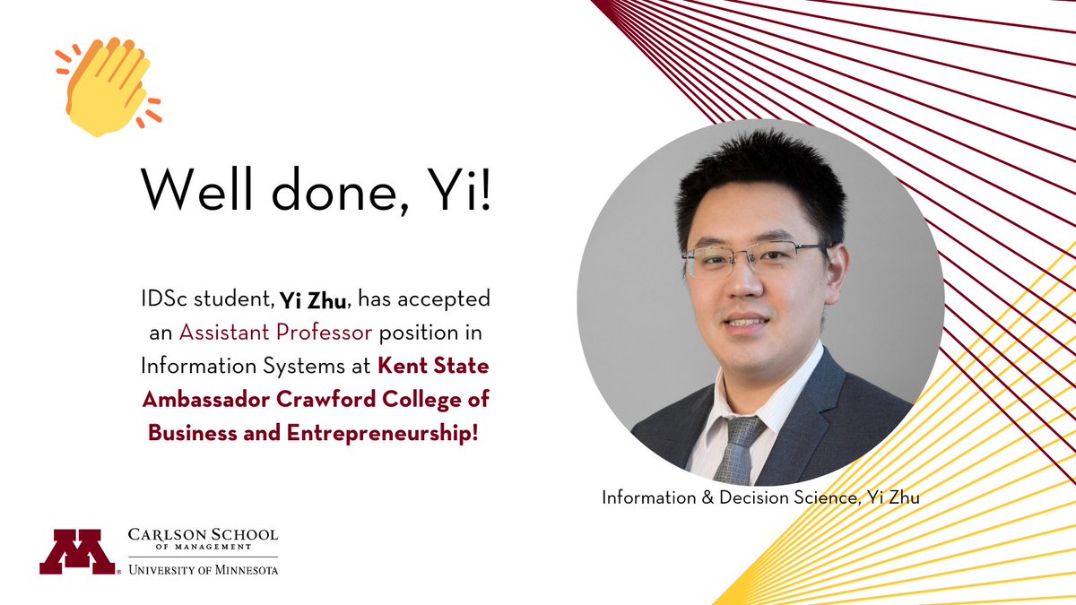 csom_phd's tweet image. 🎉Exciting News! Yi Zhu, IDSc student, has secured a position at Kent State Ambassador Crawford College of Business and Entrepreneurship!

We can&apos;t wait to see all the amazing contributions you&apos;ll make in your new role.🌟👏