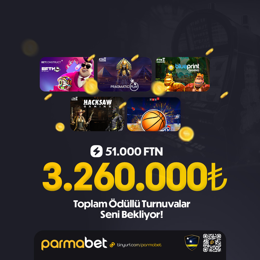 #Parmabet'te 51.000 FTN ( 3.260.000 TL ) Toplam Ödüllü Casino Turnuvaları Başladı ! 😎 🎁 Her Gün 200 TL ve Üzeri Yatırıma 100 FreeSpin ! 💸 24 Saat Çekim Limiti 5.000.000 TL ! 🎉 Yeni Üyelere 75 TL Freebet ya da 75 Freespin ! Üyelik Adresimiz 👉 bit.ly/parmasosyalgir…