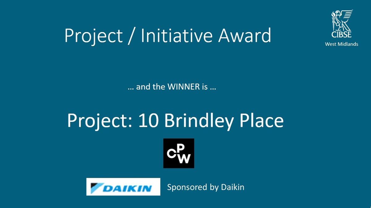 The winner of the CIBSE WM Project / Initiative of the year award is Project 10 Brindley Place by CPW @CPWengineering