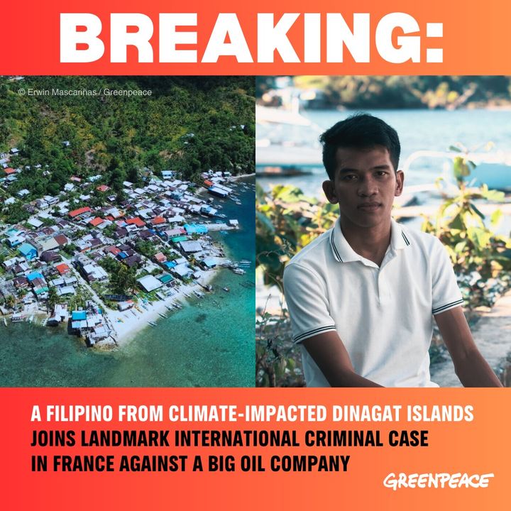 📢 BREAKING NEWS A Filipino has joined a climate litigation against TotalEnergies, in a case filed in France. The legal action, filed earlier today in Paris (late afternoon in Manila) by eight climate impact survivors from seven countries. #ClimateJustice #MakePollutersPay