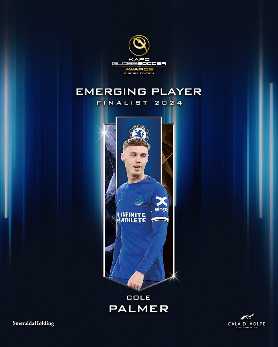 Will Cole Palmer clinch the EMERGING PLAYER title at the @KAFD #GlobeSoccer European Awards? 🏆⁣⁣

#ColePalmer #KAFD #HotelCaladiVolpe #SmeraldaHolding