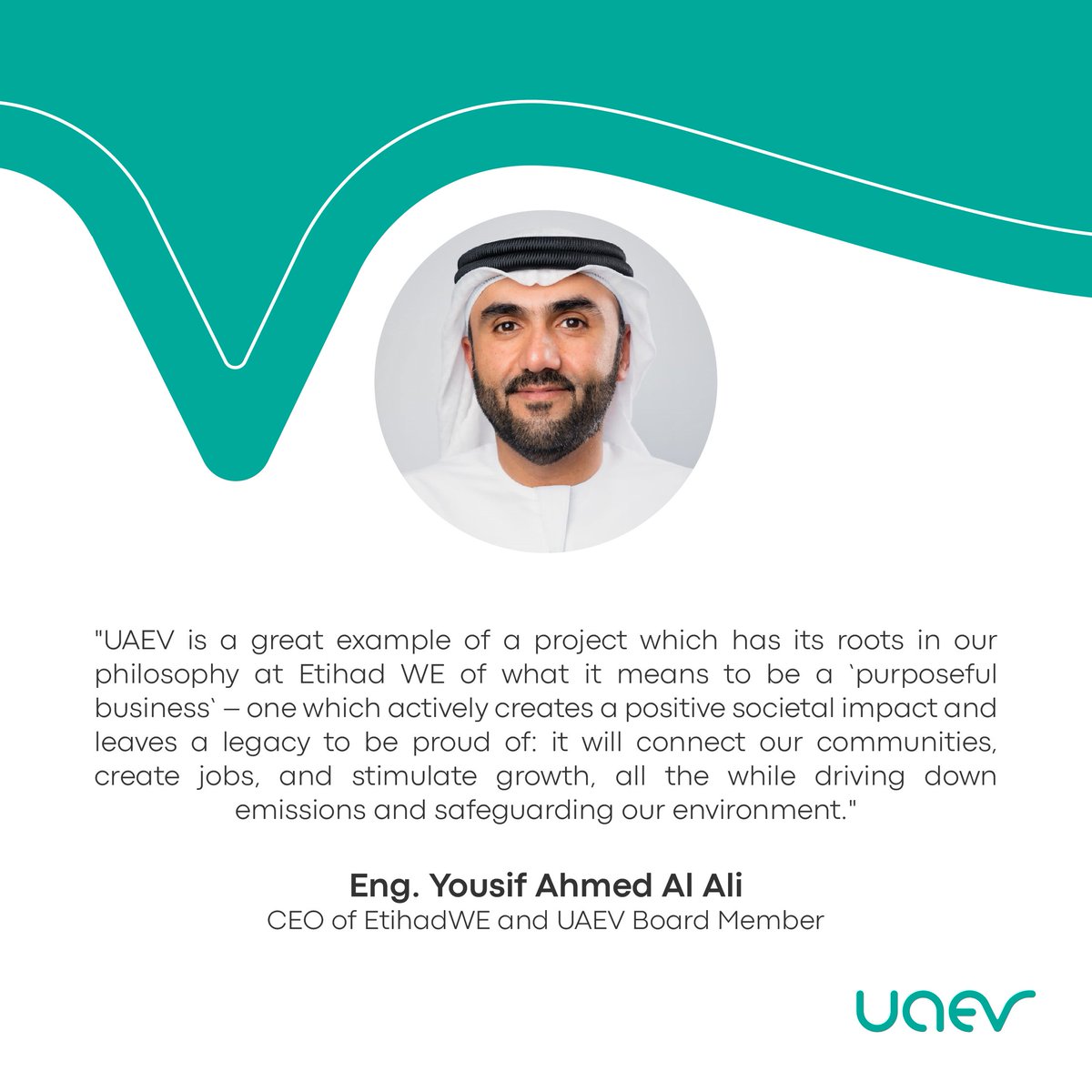 UAEV_official's tweet photo. Eng. Yousif Ahmed Al Ali, CEO of EtihadWE and UAEV Board Member, highlights UAEV's role as an initiative dedicated to making a positive societal impact.

#EtihadWE
#MOEI
#MeetUAEV https://t.co/4Ia3XQuYqy